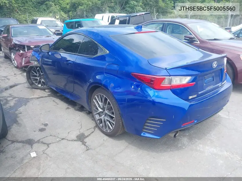 2015 Lexus Rc 350 VIN: JTHSE5BC5F5005560 Lot: 45465337