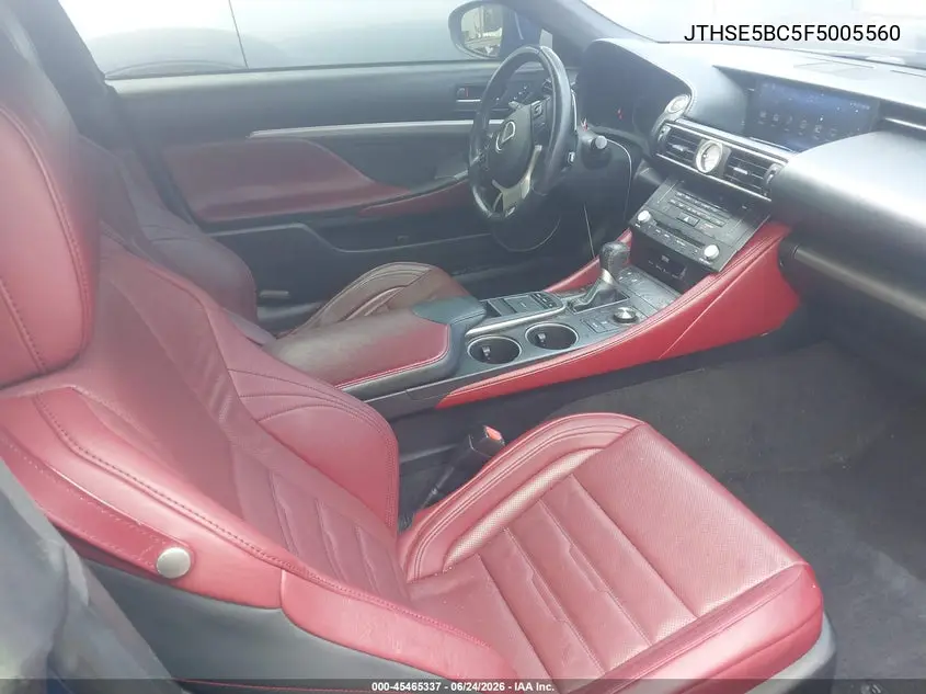 2015 Lexus Rc 350 VIN: JTHSE5BC5F5005560 Lot: 45465337