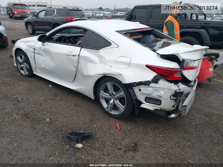 2016 Lexus Rc 350 VIN: JTHHE5BC6G5013274 Lot: 45175969