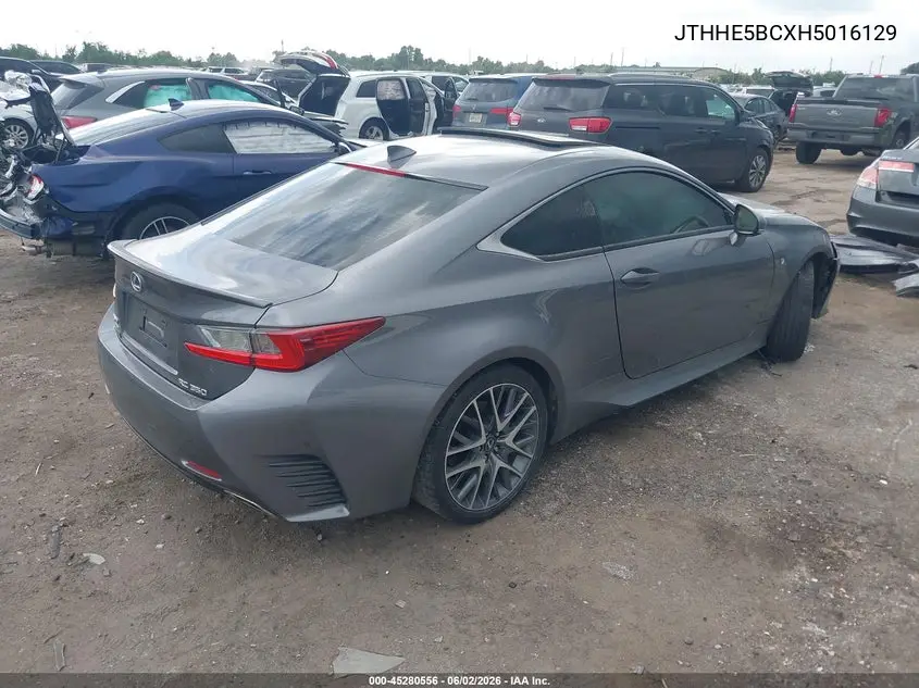 2017 Lexus Rc 350 VIN: JTHHE5BCXH5016129 Lot: 45280556