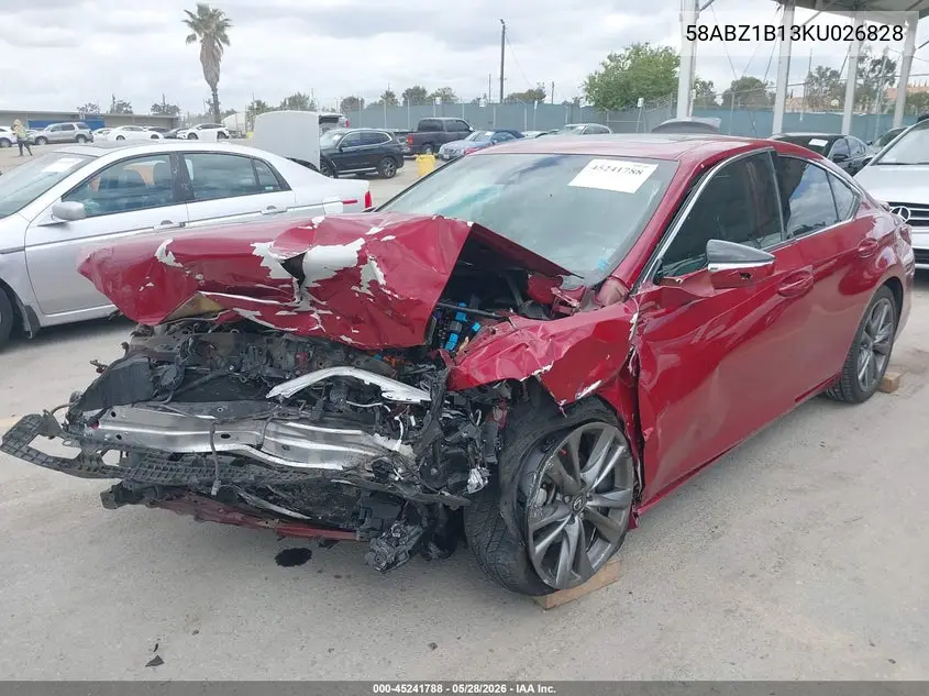 2019 Lexus Es 350 F Sport VIN: 58ABZ1B13KU026828 Lot: 45241788