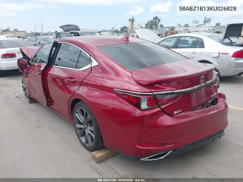 2019 Lexus Es 350 F Sport VIN: 58ABZ1B13KU026828 Lot: 45241788
