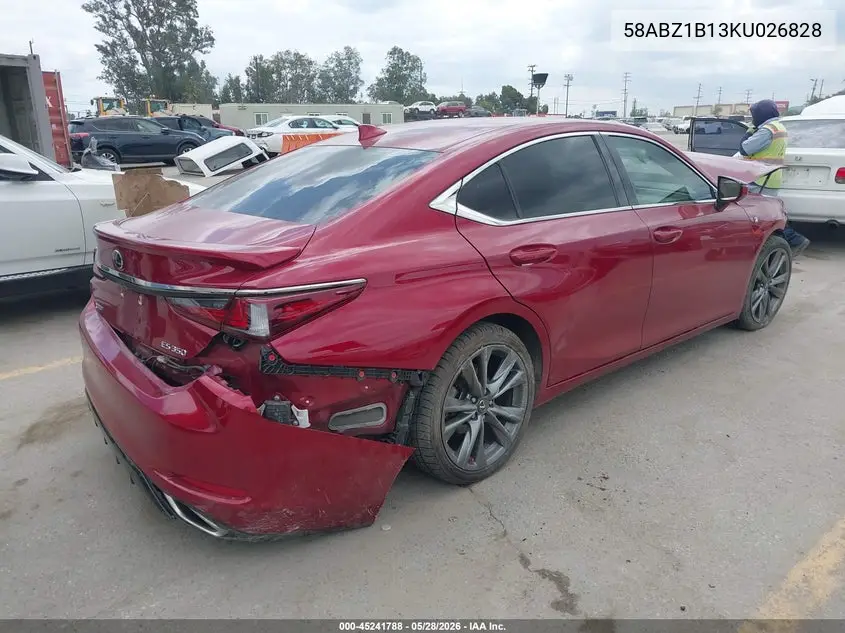 2019 Lexus Es 350 F Sport VIN: 58ABZ1B13KU026828 Lot: 45241788