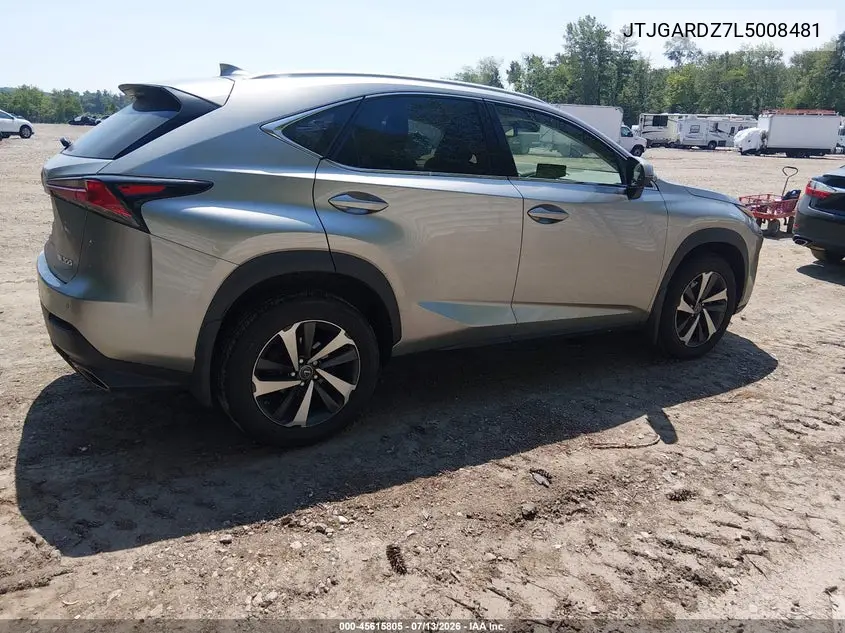 2020 Lexus Nx 300 VIN: JTJGARDZ7L5008481 Lot: 45615805