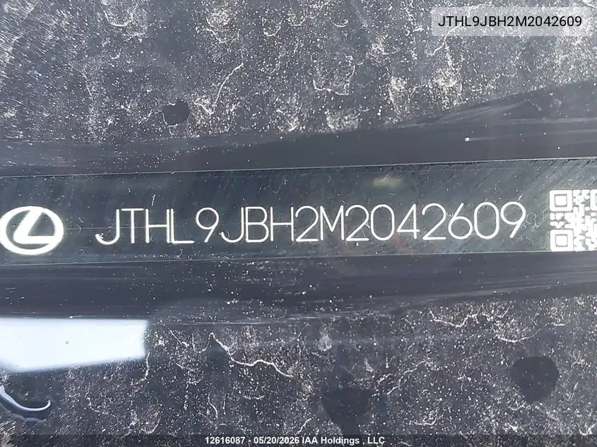 2021 Lexus Ux 250H VIN: JTHL9JBH2M2042609 Lot: 12616087