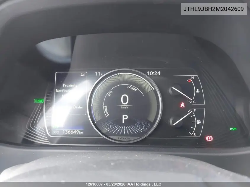 2021 Lexus Ux 250H VIN: JTHL9JBH2M2042609 Lot: 12616087