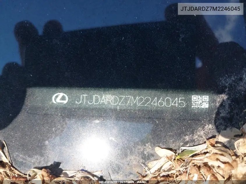 2021 Lexus Nx 300 VIN: JTJDARDZ7M2246045 Lot: 45313282