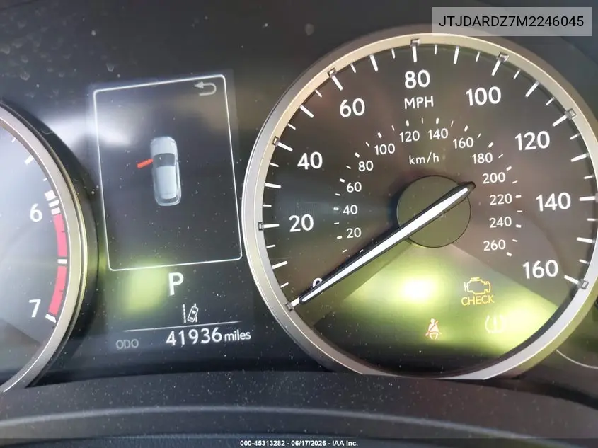 2021 Lexus Nx 300 VIN: JTJDARDZ7M2246045 Lot: 45313282