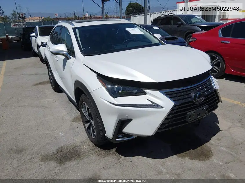 2021 Lexus Nx 300 VIN: JTJGARBZ5M5022948 Lot: 45350641