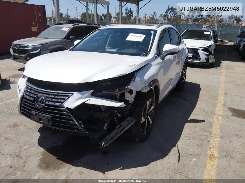 2021 Lexus Nx 300 VIN: JTJGARBZ5M5022948 Lot: 45350641