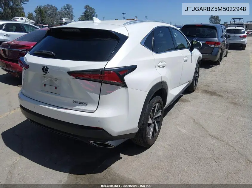 2021 Lexus Nx 300 VIN: JTJGARBZ5M5022948 Lot: 45350641