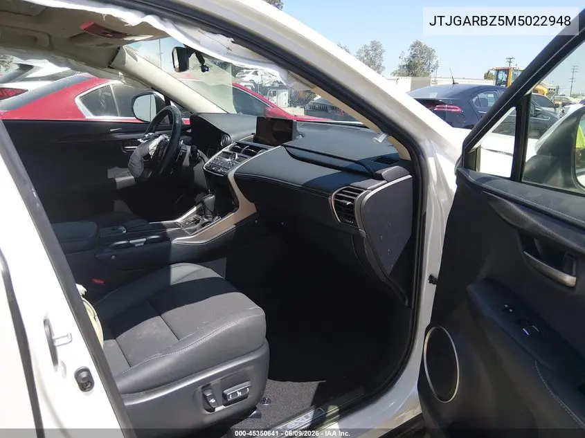 2021 Lexus Nx 300 VIN: JTJGARBZ5M5022948 Lot: 45350641
