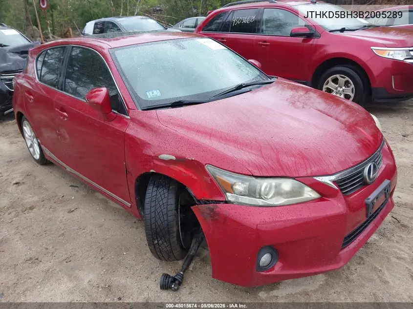 2011 Lexus Ct 200H Premium VIN: JTHKD5BH3B2005289 Lot: 45015674