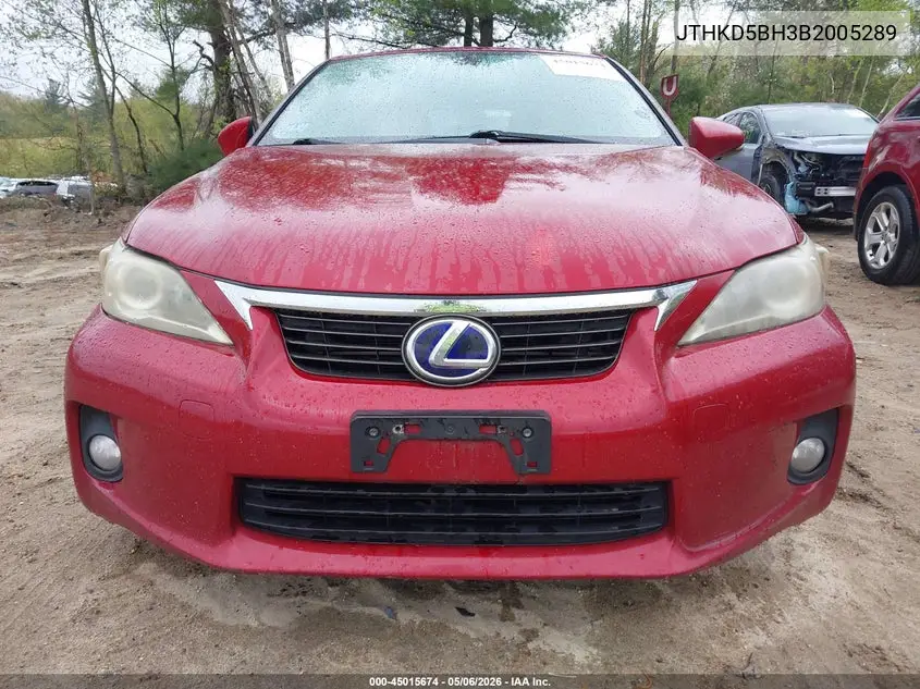 2011 Lexus Ct 200H Premium VIN: JTHKD5BH3B2005289 Lot: 45015674