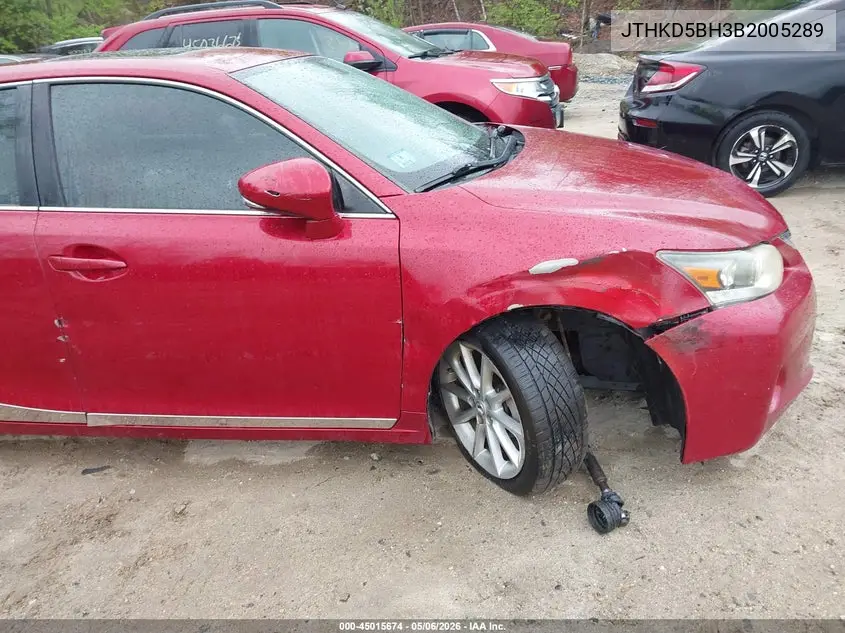 2011 Lexus Ct 200H Premium VIN: JTHKD5BH3B2005289 Lot: 45015674