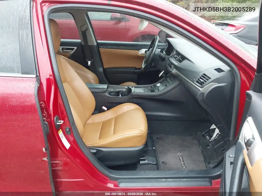 2011 Lexus Ct 200H Premium VIN: JTHKD5BH3B2005289 Lot: 45015674