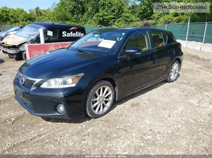 2011 Lexus Ct 200H Premium VIN: JTHKD5BH8B2006860 Lot: 45126962
