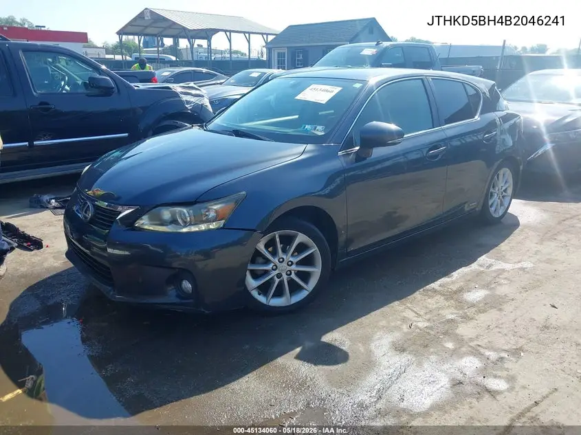 2011 Lexus Ct 200H Premium VIN: JTHKD5BH4B2046241 Lot: 45134060