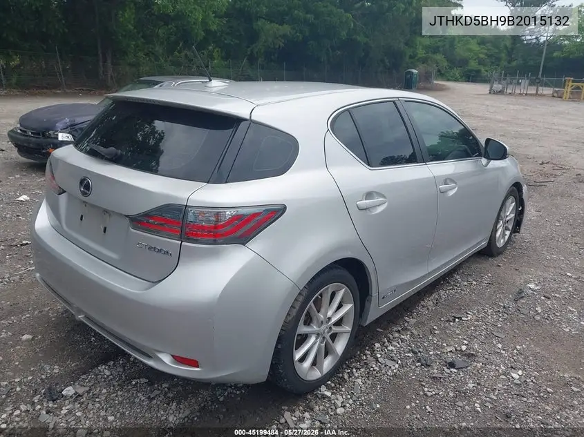 2011 Lexus Ct 200H Premium VIN: JTHKD5BH9B2015132 Lot: 45199484