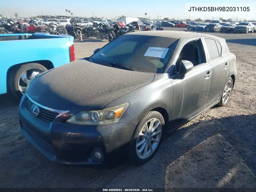 2011 Lexus Ct 200H Premium VIN: JTHKD5BH9B2031105 Lot: 45509853