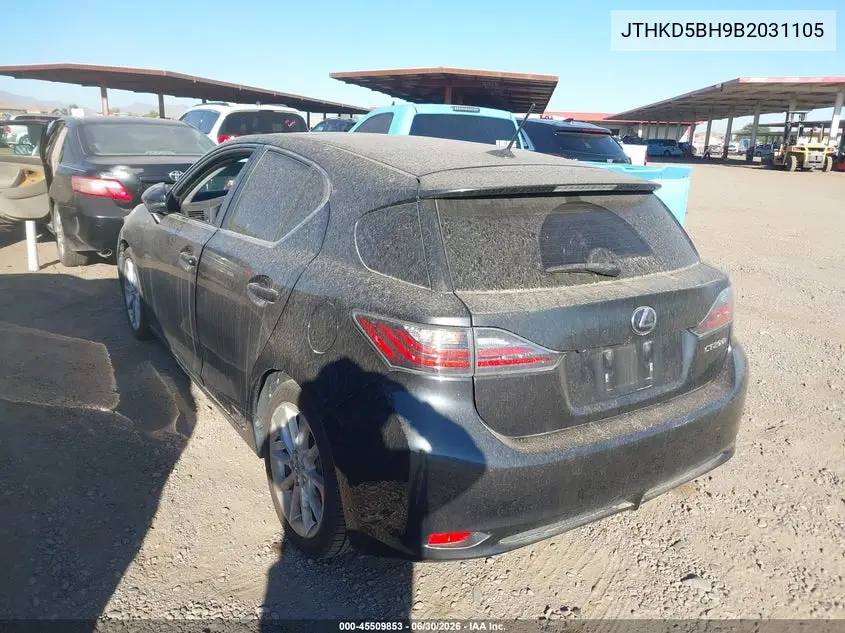 2011 Lexus Ct 200H Premium VIN: JTHKD5BH9B2031105 Lot: 45509853