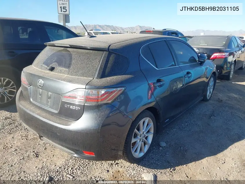 2011 Lexus Ct 200H Premium VIN: JTHKD5BH9B2031105 Lot: 45509853