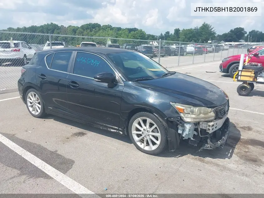 2011 Lexus Ct 200H VIN: JTHKD5BH1B2001869 Lot: 45512854