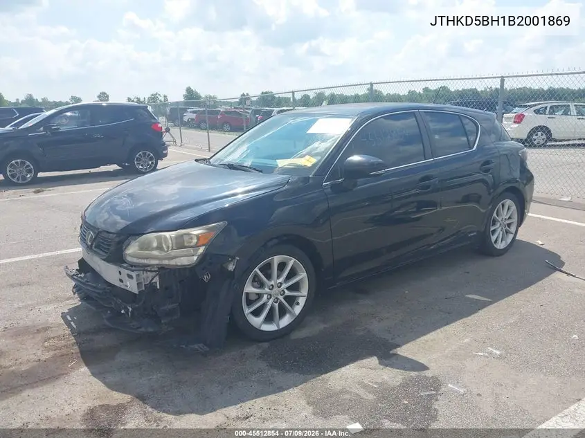 2011 Lexus Ct 200H VIN: JTHKD5BH1B2001869 Lot: 45512854