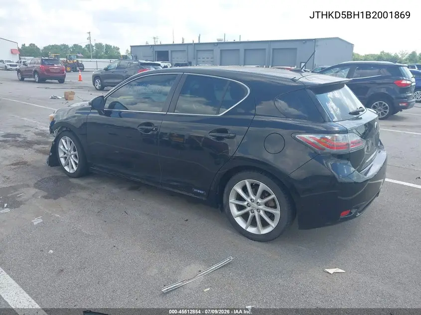 2011 Lexus Ct 200H VIN: JTHKD5BH1B2001869 Lot: 45512854