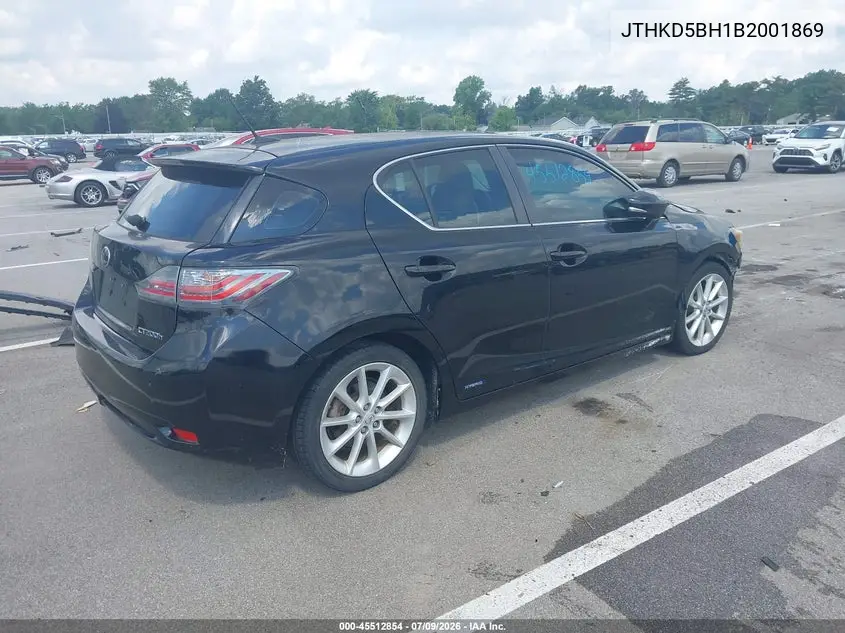 2011 Lexus Ct 200H VIN: JTHKD5BH1B2001869 Lot: 45512854
