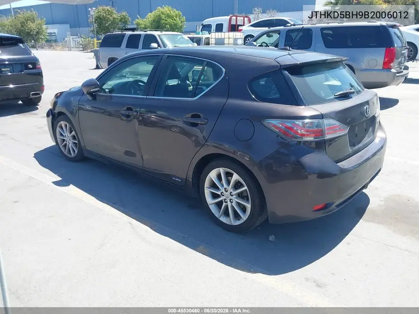 2011 Lexus Ct 200H Premium VIN: JTHKD5BH9B2006012 Lot: 45530460