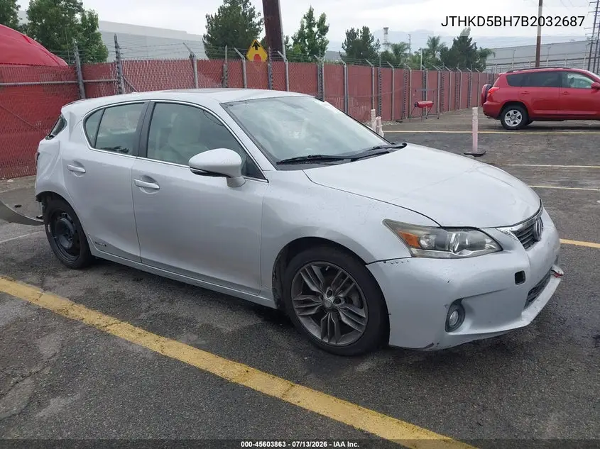 2011 Lexus Ct 200H Premium VIN: JTHKD5BH7B2032687 Lot: 45603863