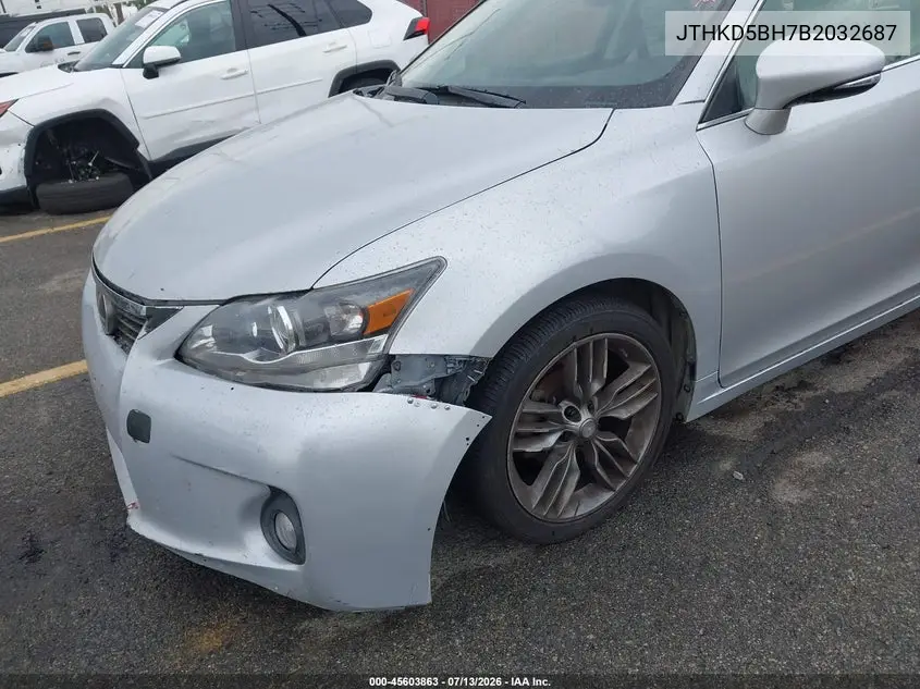 2011 Lexus Ct 200H Premium VIN: JTHKD5BH7B2032687 Lot: 45603863