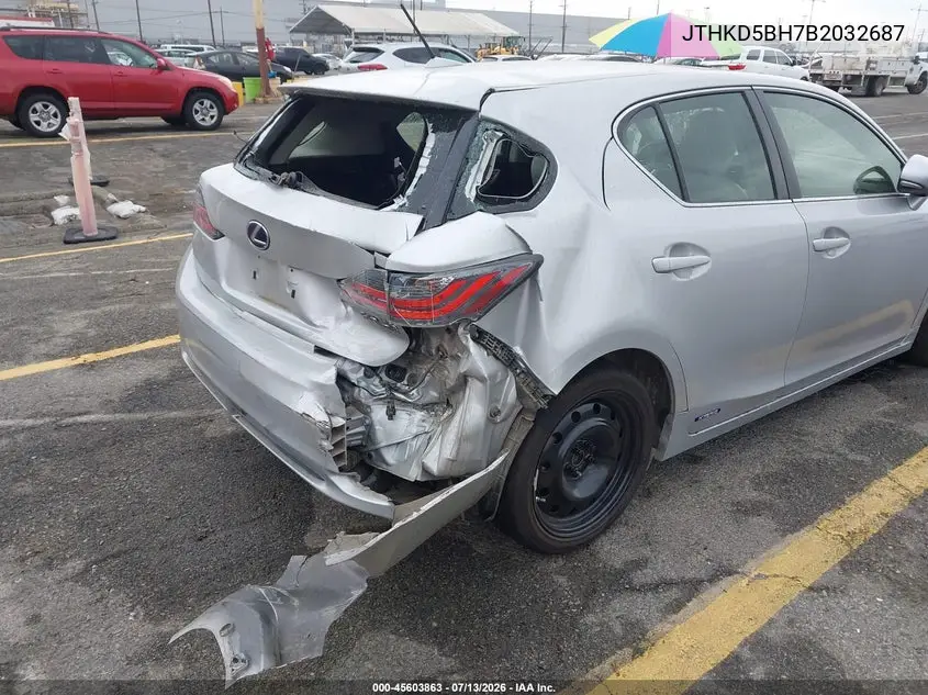 2011 Lexus Ct 200H Premium VIN: JTHKD5BH7B2032687 Lot: 45603863