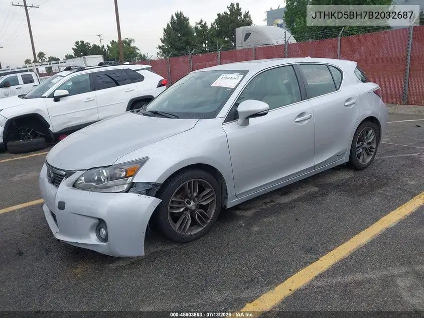 2011 Lexus Ct 200H Premium VIN: JTHKD5BH7B2032687 Lot: 45603863