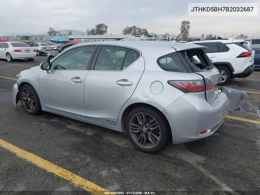 2011 Lexus Ct 200H Premium VIN: JTHKD5BH7B2032687 Lot: 45603863