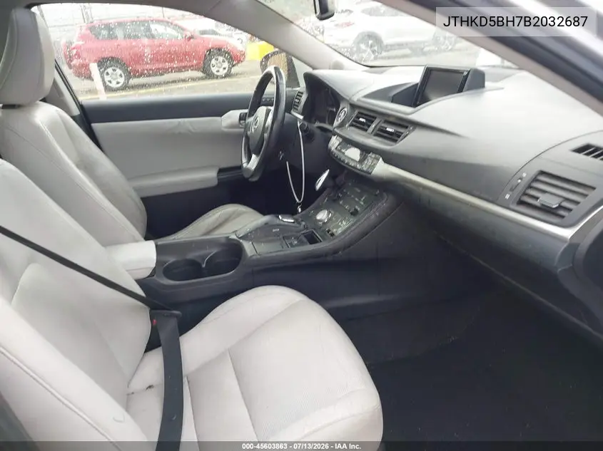 2011 Lexus Ct 200H Premium VIN: JTHKD5BH7B2032687 Lot: 45603863