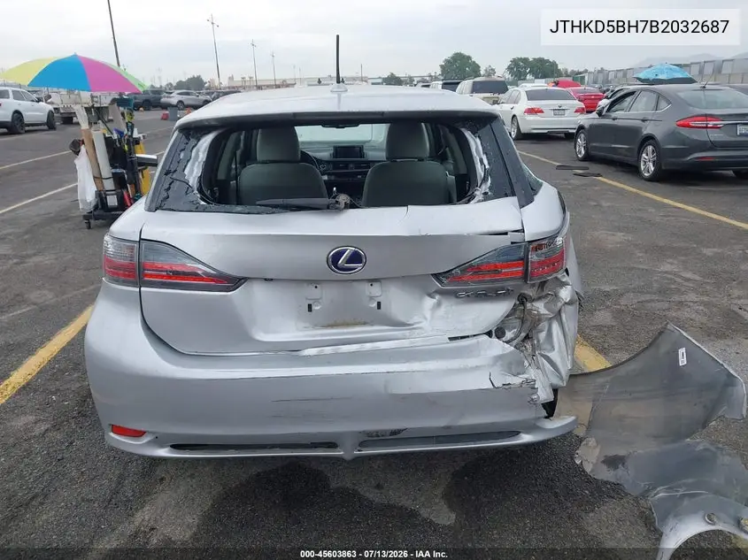 2011 Lexus Ct 200H Premium VIN: JTHKD5BH7B2032687 Lot: 45603863