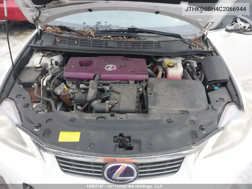 2012 Lexus Ct 200 VIN: JTHKD5BH4C2066944 Lot: 12483747
