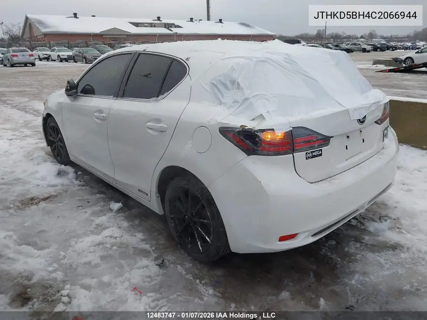 2012 Lexus Ct 200 VIN: JTHKD5BH4C2066944 Lot: 12483747