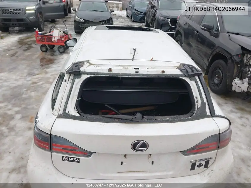 2012 Lexus Ct 200 VIN: JTHKD5BH4C2066944 Lot: 12483747