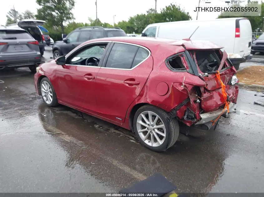 2012 Lexus Ct 200H Premium VIN: JTHKD5BHXC2055902 Lot: 45046214