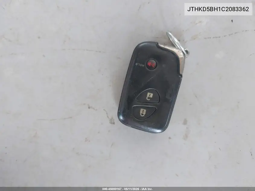 2012 Lexus Ct 200H Premium VIN: JTHKD5BH1C2083362 Lot: 45080167