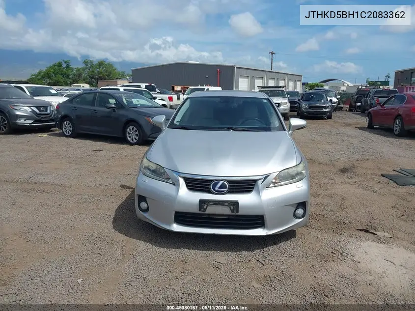 2012 Lexus Ct 200H Premium VIN: JTHKD5BH1C2083362 Lot: 45080167