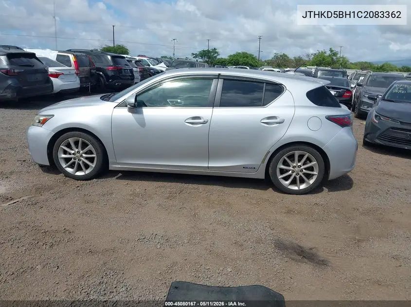 2012 Lexus Ct 200H Premium VIN: JTHKD5BH1C2083362 Lot: 45080167