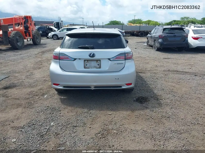 2012 Lexus Ct 200H Premium VIN: JTHKD5BH1C2083362 Lot: 45080167