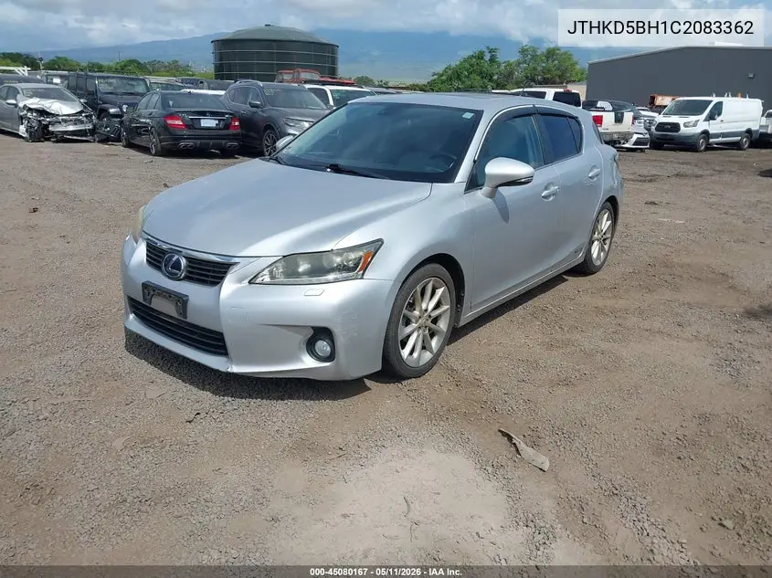 2012 Lexus Ct 200H Premium VIN: JTHKD5BH1C2083362 Lot: 45080167