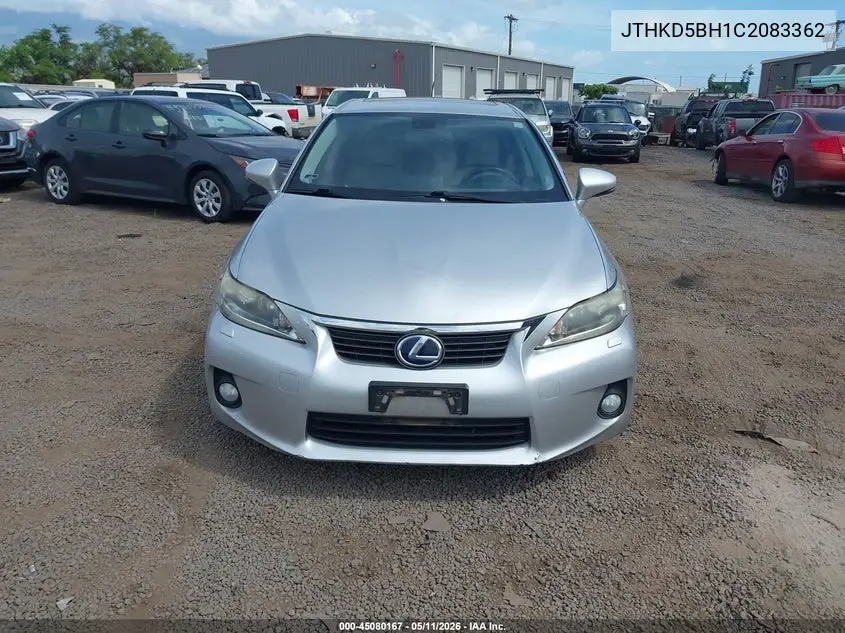 2012 Lexus Ct 200H Premium VIN: JTHKD5BH1C2083362 Lot: 45080167
