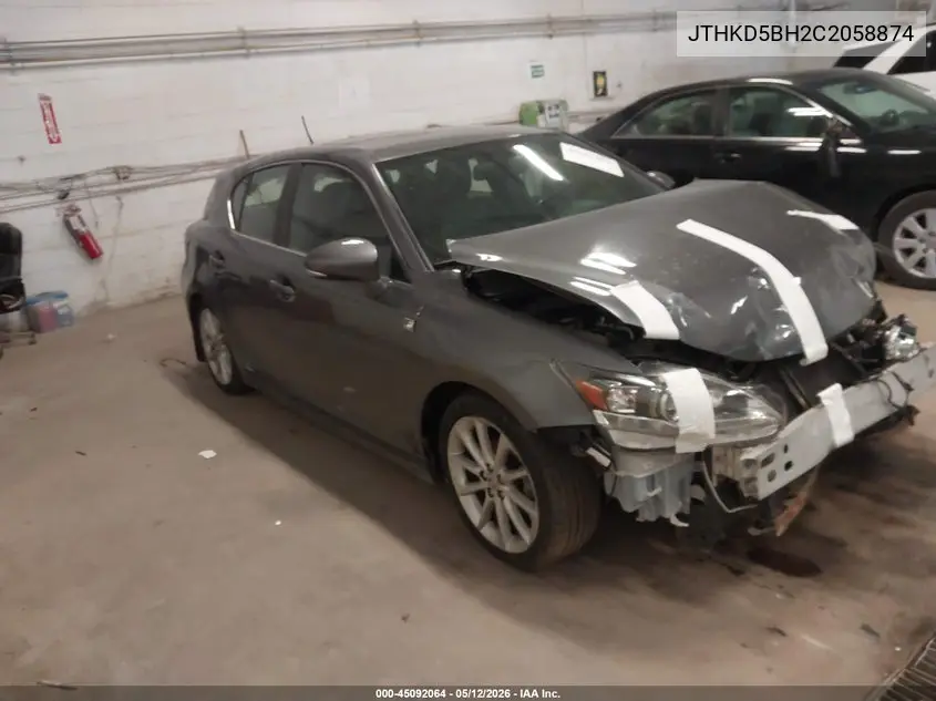 2012 Lexus Ct 200H Premium VIN: JTHKD5BH2C2058874 Lot: 45092064