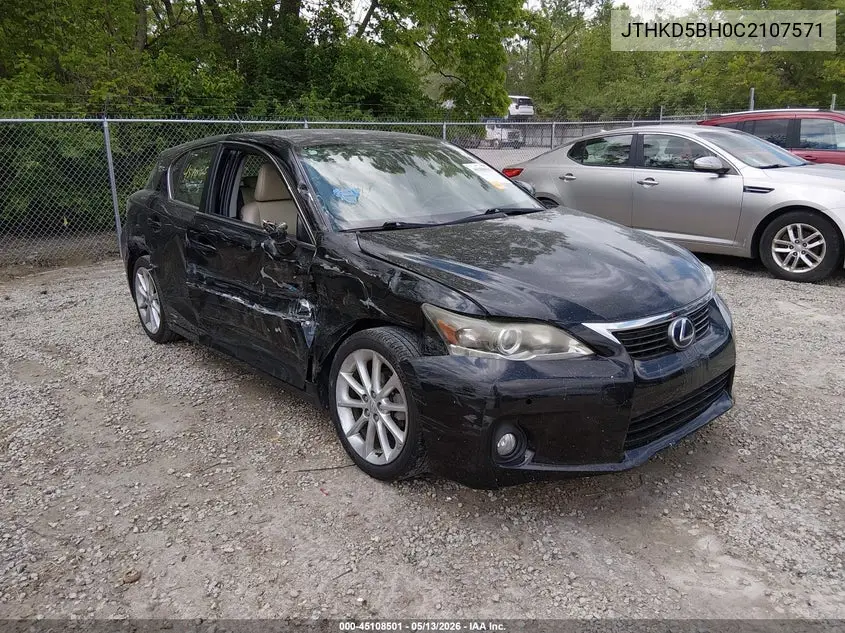 2012 Lexus Ct 200 VIN: JTHKD5BH0C2107571 Lot: 45108501